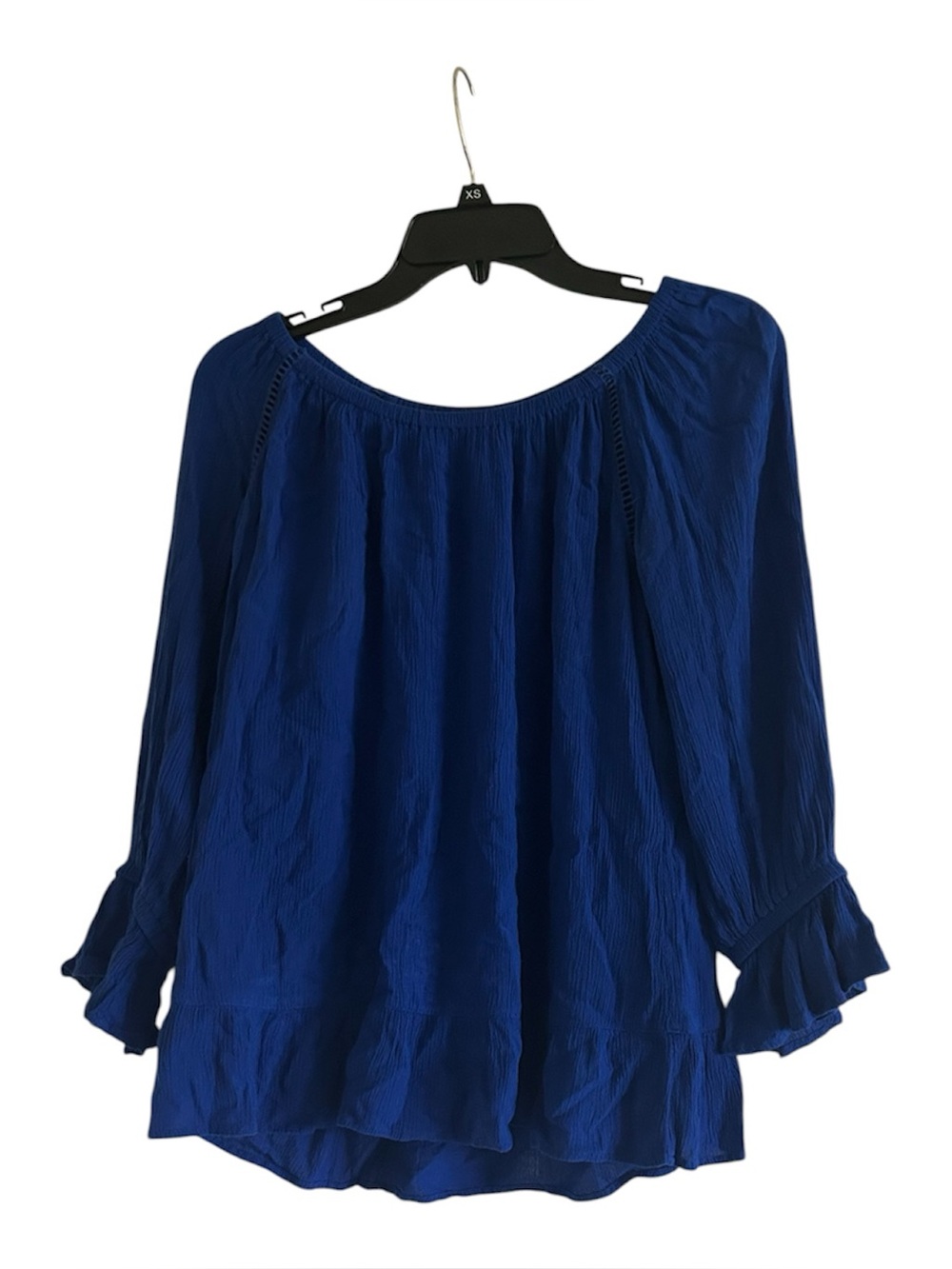 INC International Concepts Off‑Shoulder Ruffle Blue Size Medium Blouse